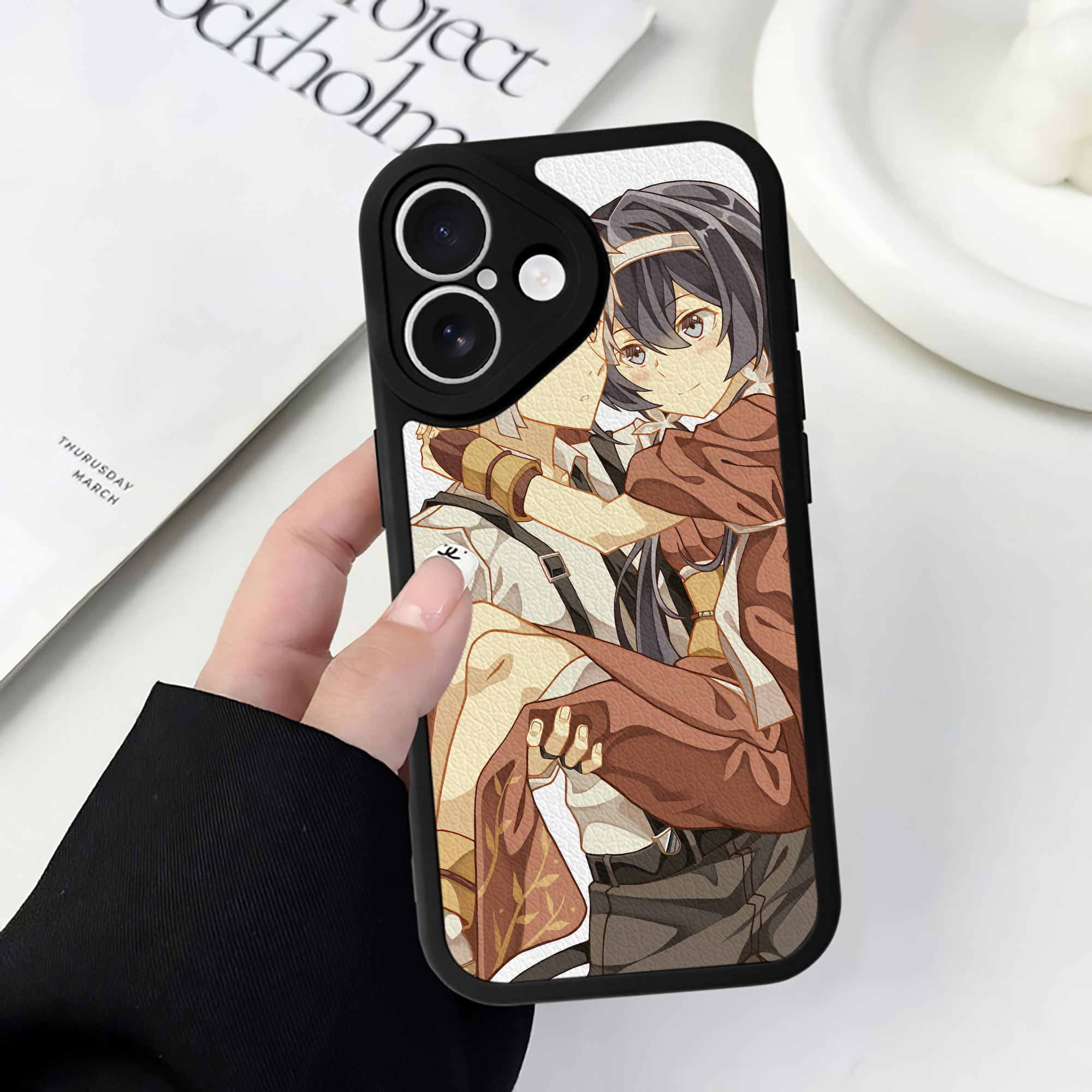 （画像用） 文豪ストレイドッグス Bungo Stray Dogs 【iPhone 16シリーズ対応】シリコンスマホケース（レザー調） 材質：シリコン